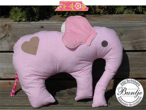 Elefantös Farbenmix Elefantenkissen Kissen Elefant handmade Buntje Baumwolle Fleece kuschelig Baby Kleindkind Kind rosa